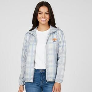 Nike Golf Womens 1/4 Zip Oaktree Windbreaker Sz Medium Plaid Multi Sporty Jacket